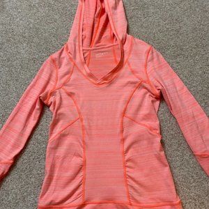 Zella hooded athletic top women xs neon